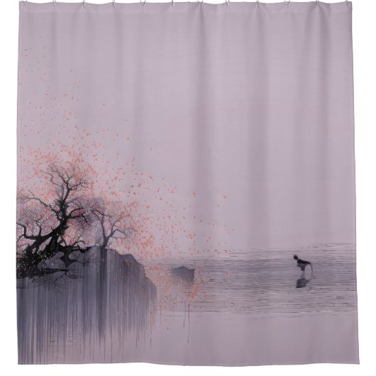 Rideaux De Douche Paysage zen minimaliste (Devant)