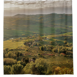 Rideaux De Douche Paysages ruraux italiens, coucher de soleil de Tos