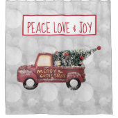 Rideaux De Douche Peace Love & Joy Toy Truck Silver Bokeh (Devant)