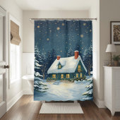 Rideaux De Douche Peaceful Cabin Christmas Shower Curtain