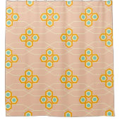 Rideaux De Douche Peach background hexagonal floral pattern  (Devant)