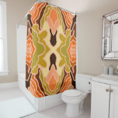 Rideaux De Douche Peach Fuzz Boho Shabby Chic géométrique Art Abstra (En situation)
