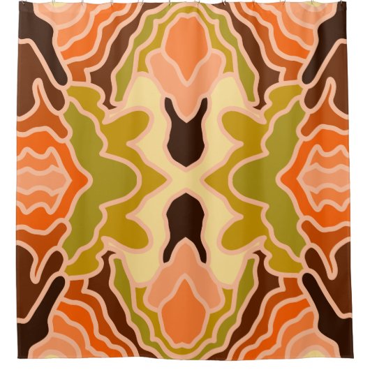 Rideaux De Douche Peach Fuzz Boho Shabby Chic géométrique Art Abstra (Devant)