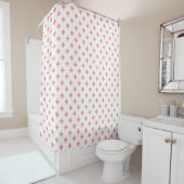 Rideaux De Douche Peach polka croise sur blanc (En situation)