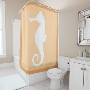 Rideaux De Douche Peach Seahorse
