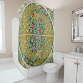 Rideaux De Douche Peacock Art Nouveau Style rond design complexe (En situation)
