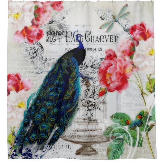 Rideaux De Douche Peacock et rose (Devant)