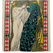 Rideaux De Douche Peacock Fine Art Bird Nouveau (Devant)