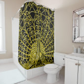 Rideaux De Douche Peacock Gold Art Nouveau (En situation)
