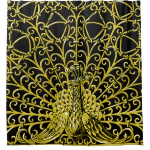 Rideaux De Douche Peacock Gold Art Nouveau