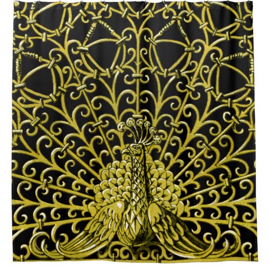 Rideaux De Douche Peacock Gold Art Nouveau (Devant)