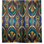 Rideaux De Douche Peacock Jewel Tone Art Deco Feather (Devant)