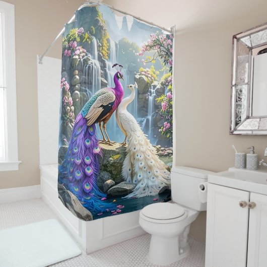 Rideaux De Douche Peacock Paradise (En situation)