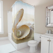 Rideaux De Douche Pearl à Clam Shell Beach Sand Ocean (En situation)