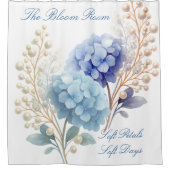 Rideaux De Douche Pearl Blush Powder Blue Hydrangea Aquarelle (Devant)