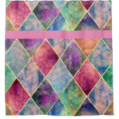 Rideaux De Douche Pearl Harlequin Herringbone Trippy Hippie Rainbow (Devant)