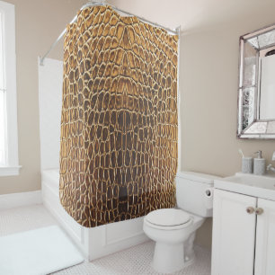 Rideaux De Douche Peau Alligator Brown de lumière réaliste Imprimer