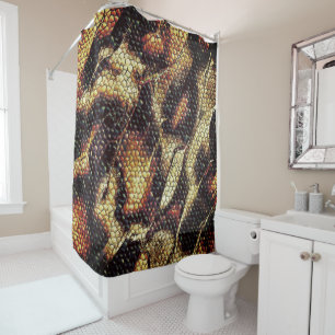 Rideaux De Douche Peau de reptile aux taches jaunâtres et foncées ?