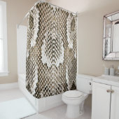 Rideaux De Douche peau python, motif de serpent, motif de peau anima (En situation)