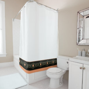 Rideaux De Douche Pêche Blanche Et Vert
