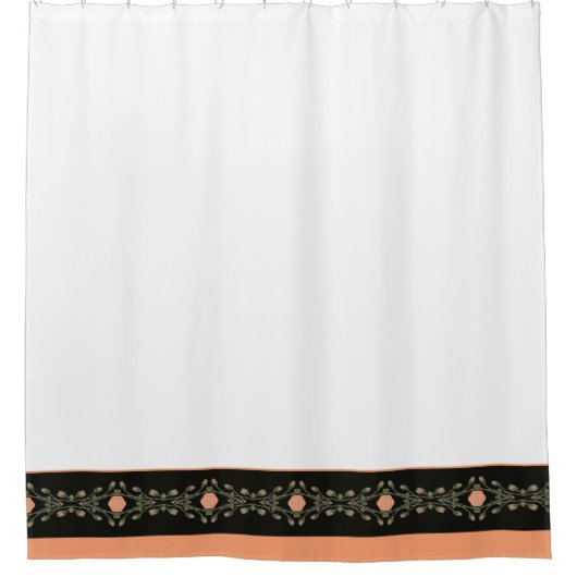 Rideaux De Douche Pêche Blanche Et Vert (Devant)
