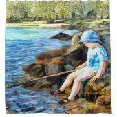 Rideaux De Douche Pêche de garçons dans une rivière (Devant)