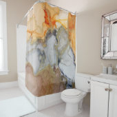 Rideaux De Douche Pêche gris marbré Abstrait (En situation)