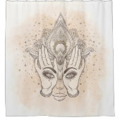 Rideaux De Douche Pêche & Or Boho Fleur de Lotus Beauté (Devant)