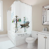 Rideaux De Douche Pêcheur local de Tekmai Seychelles (En situation)