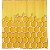Rideaux De Douche Peigne de miel avec goutte de miel. (Devant)