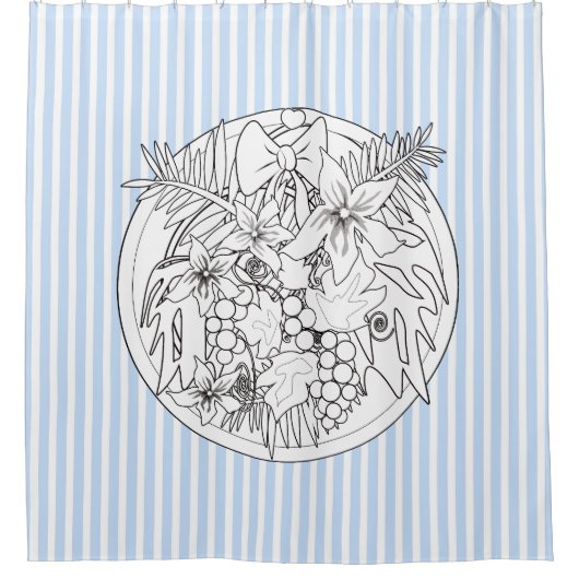 Rideaux De Douche Peins-toi un motif tropical (Devant)