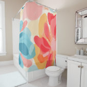 Rideaux De Douche peinture à fleurs Abstraites (En situation)