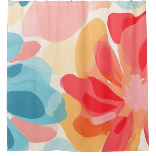 Rideaux De Douche peinture à fleurs Abstraites (Devant)