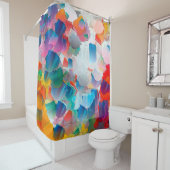 Rideaux De Douche Peinture à l'huile abstraite. Cadre de conception (En situation)