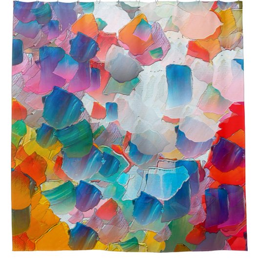 Rideaux De Douche Peinture à l'huile abstraite. Cadre de conception (Devant)