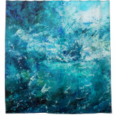 Rideaux De Douche Peinture à l'huile abstraite montrant des vagues d (Devant)
