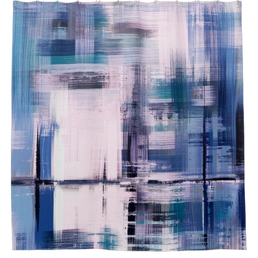 Rideaux De Douche Peinture à l'huile Abstraite sur toile, dessinée à (Devant)