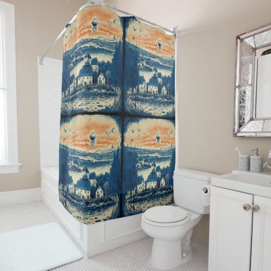 Rideaux De Douche Peinture à l'huile no1 (En situation)