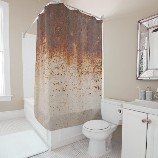 Rideaux De Douche Peinture à peeling, texture murale rouillée. (En situation)