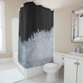 Rideaux De Douche Peinture abstraite blanche et bleue (En situation)