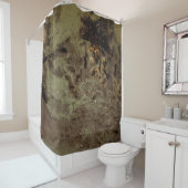 Rideaux De Douche Peinture abstraite Brown et noire (En situation)