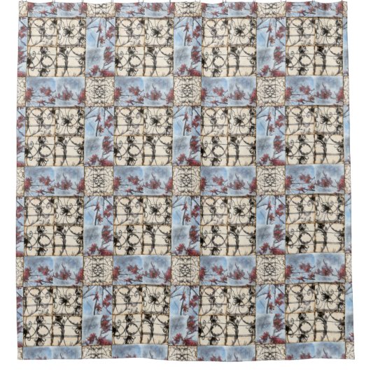 Rideaux De Douche Peinture Abstraite de défilement (Devant)