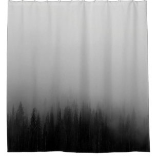 RIDEAUX DE DOUCHE PEINTURE ABSTRAITE DE LA FORÊT D'ARBRE DE PINS