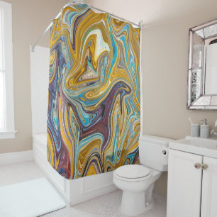 Rideaux De Douche Peinture Abstraite Désordonnée Meilleure art abs