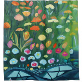Rideaux De Douche Peinture Abstraite du jardin (Devant)