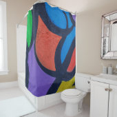 Rideaux De Douche Peinture abstraite multicolore (En situation)