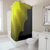 Rideaux De Douche Peinture abstraite noire et jaune (En situation)