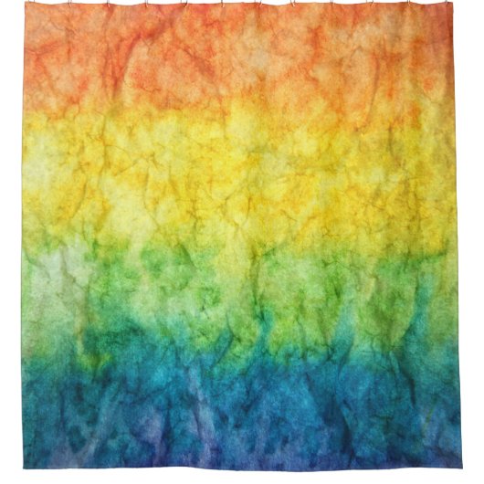 Rideaux De Douche Peinture abstraite orange verte et bleue (Devant)