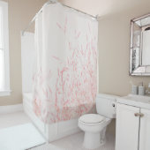 RIDEAUX DE DOUCHE PEINTURE ABSTRAITE ROUGE ET BLANCHE (En situation)