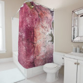 Rideaux De Douche Peinture abstraite rouge et brune (En situation)